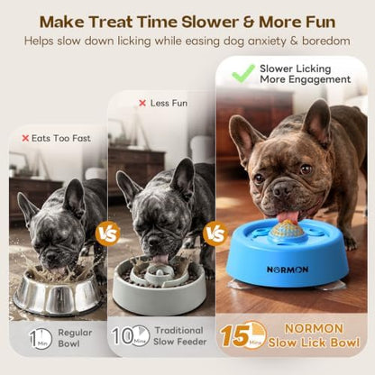 NORMON Dog Lick Bowl Slow Feeder with Rolling Ball & Suction Base - Image 2