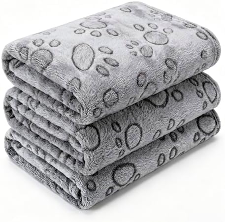 CADONO 1 Pack 3 Blankets for Dog Puppy Cat (Small 23x16'', Grey) by CADONO