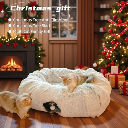 XxingSheep Extra Large Cat Tunnel Bed Plush Cat Cave for Indoor Adult Cats - Image 2