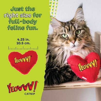 Yeowww! Catnip Hearrrt Attack Catnip Heart Cat Toy - 4 in toy for cats - 100% Stuffed with Premium Organically Grown, Made in USA - Image 5
