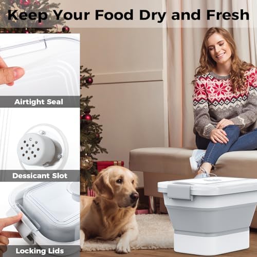 10-13Lbs Airtight Dog Food Storage Container,Collapsible Dog Food Container - Image 3