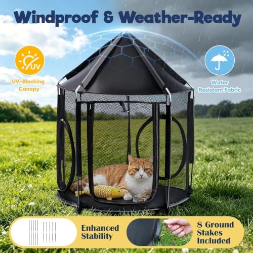 Rywell 10 Inch Cat Tunnel for Catio Outdoor Cat Enclosure Weatherproof - Image 3
