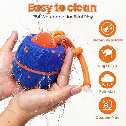 Interactive Dog Toy, Automatic Bouncing Rotating, Realistic Dog Barking Sounds, E‑TPU, IP54, Rechargeable, Small/Medium/Large Dogs, Indoor/Outdoor（Blue） - Image 3