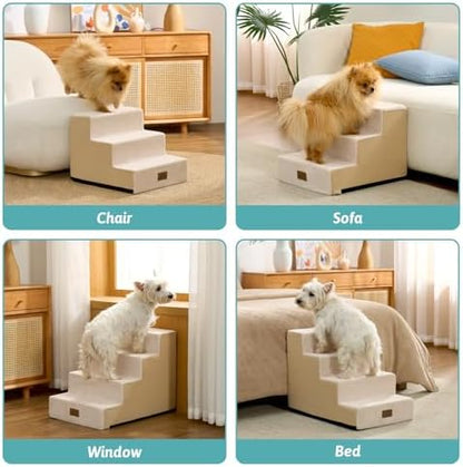 COZY KISS Dog Stairs for Small Dogs, 4 Step Pet Stairs for Beds & Couches - Image 6