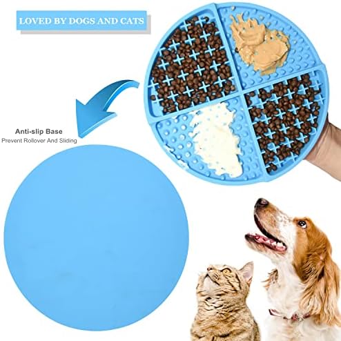 Bangp Silicone Dog & Cat Lick Mat and Slow Feeder,Extends Mealtime for Fast Eaters and Reduces Anxiety,Heavy-Duty Design,Dishwasher Safe,Perfect for Yogurt,Treats,Peanut Butter (Blue) - Image 7