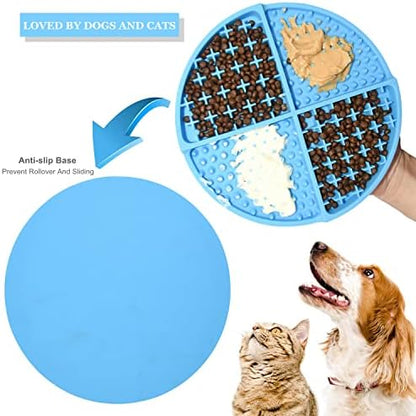 Bangp Silicone Dog & Cat Lick Mat and Slow Feeder,Extends Mealtime for Fast Eaters and Reduces Anxiety,Heavy-Duty Design,Dishwasher Safe,Perfect for Yogurt,Treats,Peanut Butter (Blue) - Image 7