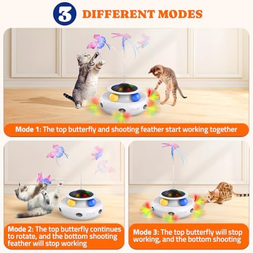 Pawtners Cat Toys, Automatic Interactive Kitten Toys for Indoor Cats, White - Image 3