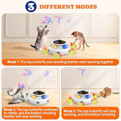 Pawtners Cat Toys, Automatic Interactive Kitten Toys for Indoor Cats, White - Image 3