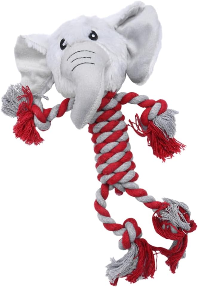 Pet Woven Cotton Rope for Dogs Plush Chew Resistant Educational Playing for Teeth Cleaning Boredom Relief and Interactive Fun