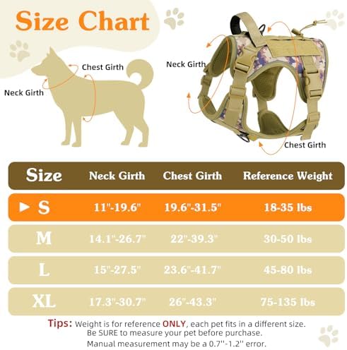 VavoPaw Heavy Duty Tactical Dog Harness for Small Dogs, No Pull Adjustable - Image 2