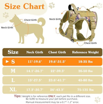 VavoPaw Heavy Duty Tactical Dog Harness for Small Dogs, No Pull Adjustable - Image 2