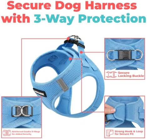 Voyager Step-in Air Dog Vest Harness - Sky Blue, Medium - Image 2