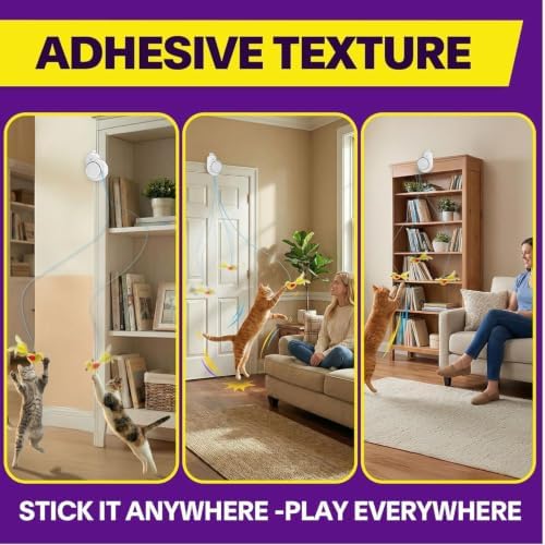 Automatic Interactive Cat Toys, Door Flying Feather Bird & Mouse for Kitten - Image 3