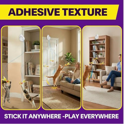 Automatic Interactive Cat Toys, Door Flying Feather Bird & Mouse for Kitten - Image 3