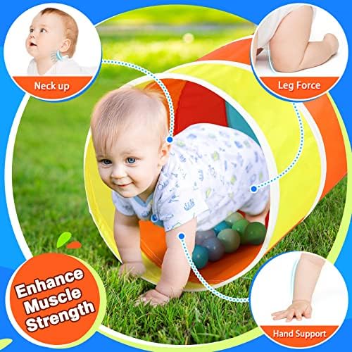 Kids Play Tunnel Tent for Toddlers, Colorful Pop Up Crawl Tunnel Toy for Baby or Pet with Breathable Mesh, Collapsible Gift for Boy and Girl Play Tunnel Indoor and Outdoor Game - Image 5
