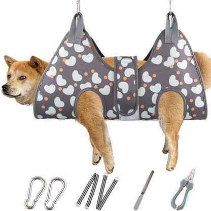 ATESON Dog Grooming Hammock with Nail Clippers/Nail Trimmers, Dog Grooming Harness for Nail Trimming, Pet Grooming Sling Helper for XL Large Dogs by ATESON
