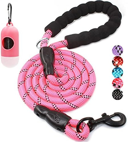BAAPET 2/4/5/6 FT Dog Leash with Comfortable Padded Handle and Highly Reflective Threads for Small Medium and Large Dogs (4FT-1/2'', Pink) by BAAPET