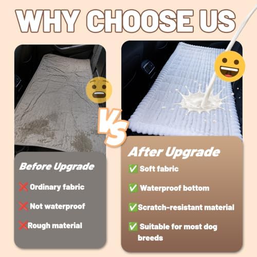 Dog Bed for Car Back Seat, Waterproof Dog Blanket for Car, White - Image 7