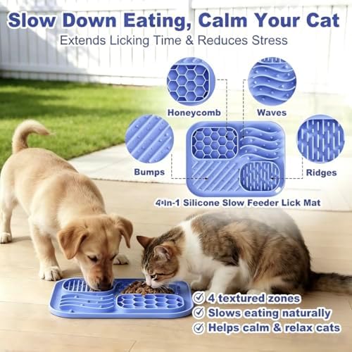 AZY 3-Piece Slow Feeder Cat Bowl Set with Strong Suction Cups - Image 5