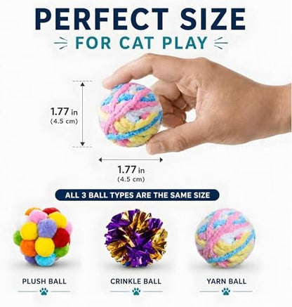 Cat Toy Balls with Bell & Crinkle Sounds, 12 Pack for Indoor Cats & Kittens - Image 5