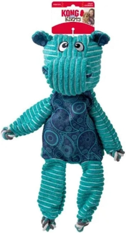 KONG Floppy Knots - Durable No‑Stuffing Squeaky Rope & Plush Dog Toy - for Teething, Playing (Hippo, Extra Large)