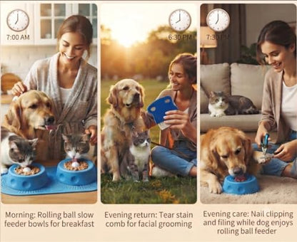 BPA Free Rolling Ball Slow Feeding and Licking Bowl Feeding and Care kit - Image 6