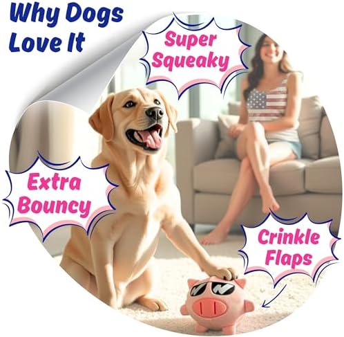 Dog Toy for Aggressive Chewers, Tough Squeaky Chew Ball, Large Breeds Gift - Image 4