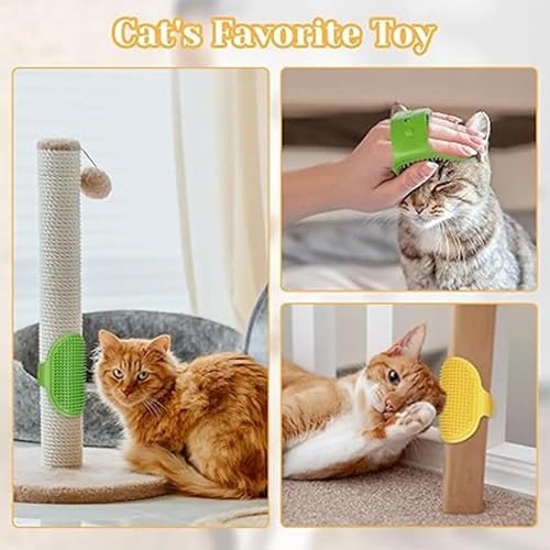 Silicone Pet Grooming Brush for Dogs & Cats – Soft Bath Brush, Gentle Deshedding & Massage Tool, Adjustable Hand Strap, Use Wet or Dry for Short & Long Hair Pets (Yellow) - Image 3