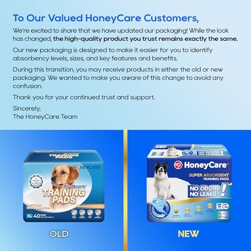 HONEY CARE All-Absorb, X-Large 28" x 34", 40 Count, Dog and Puppy Training Pads, Ultra Absorbent and Odor Eliminating, Leak-Proof 5-Layer Potty Training Pads with Quick-Dry Surface, Blue - Image 2
