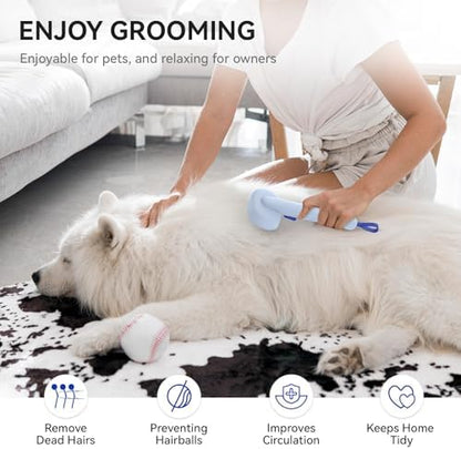 aumuca Skin Friendly Self-Cleaning Slicker Brush for Dogs & Cats, Gentle Pet Grooming Tool for Shedding & Deshedding, Efficient Hair Remover for Long & Short Haired Pets - Image 4