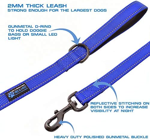 Max and Neo Double Handle Traffic Dog Leash - Reflective, Donates to Dog Rescue (Purple, 4 FT) - Image 2