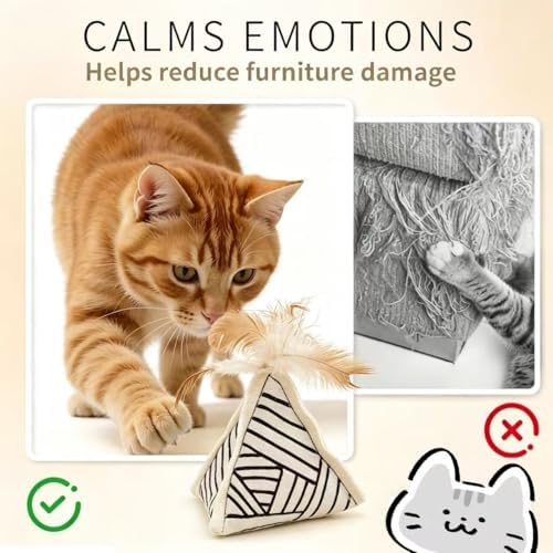 3Packs Cat Toys, Kicker Sticks with Catnip & Bell, Interactive Self-Play Teething Chew for Kittens & Indoor Cats, Durable Canvas Fetch Toys for Boredom & Exercise - Image 4