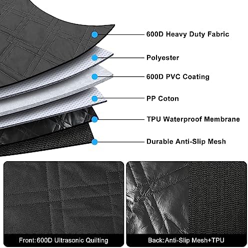 sportuli Dog Car Seat Cover Replace for Ford F150 and Dodge Ram 1500, 600D Oxford Cloth Heavy Duty Waterproof Non Slip Pet Truck Back Bench Seat Cover, Fit for All Full-Size Trucks (Full-Size Truck) - Image 2