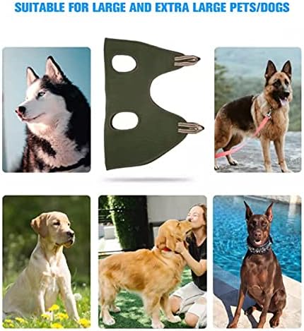 Kkiimatt 10 in 1 Dog Grooming Hammock Harness with Nail Clippers/Trimmer, Nail Hammock for Trimming, Grooming Sling Hange Holder for Extra Large Dogs (XXL/Under 120lb, Khaki Green) - Image 3