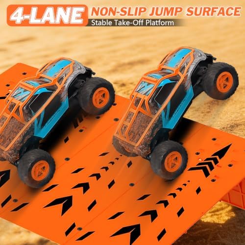 RC Jump Ramp Jumping Stunt, 4PCS Detachable RC Training Takeoff Board Ramp Track for 1/12 1/14 1/16 1/18 1/24 Scale RC Car Monster Truck Buggy Off-Road Racing Games - Image 2