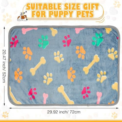 Chumia 18 Pcs Fleece Puppy Blanket for Dog Cat, 30 X 20 Inch, Cute - Image 2