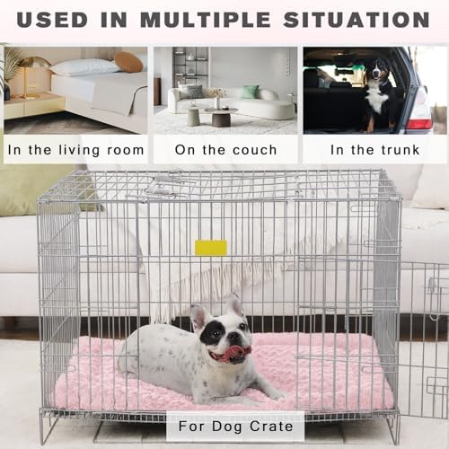Exsnugy Washable Dog Bed Mat Medium Size Fluffy Pet Crate Pad 36x23 - Image 4