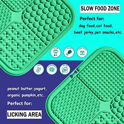 Lick Mat for Dogs, Large Dog Lick Mat with Suction Cups for Anxiety, Peanut Butter Dog Licking Mat Slow Feeder Dispensing Treater Lick Pad for Dogs Cats Grooming Bathing and Training (Green) - Image 2