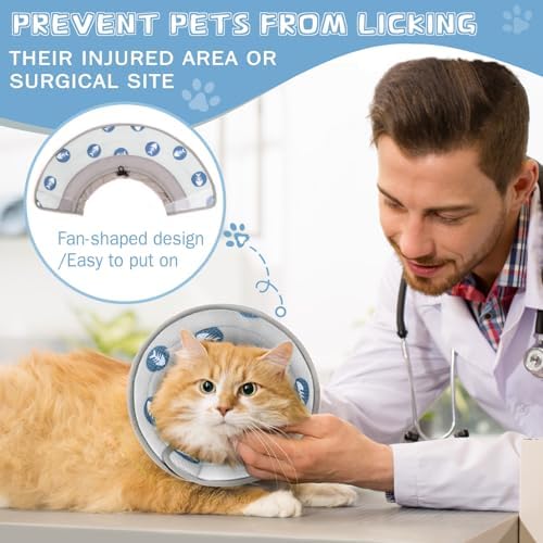 Cat Cone Collar Soft Elizabethan Collar for Surgery Recovery - Adjustable for Small and Large Cats Kittens to Stop Licking - Image 2