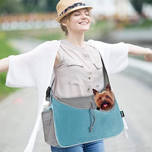 PetAmi Dog Sling Carrier for Small Dogs, Hands Free Crossbody Carrier, Blue - Image 5