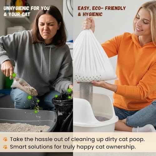 Elastic Sifting Litter Box Liners Extra Large — 7 Count — 41" x 20" Cat Litter Sifting Bags Scratch Resistant Waterproof Drawstring — Fits XL/XXL/Jumbo Litter Boxes — 2 Mil Thick - Image 2
