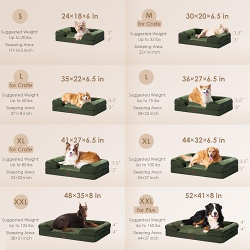 EHEYCIGA Orthopedic Dog Beds Large Sized Dog, Waterproof Washable Pet Bed - Image 2