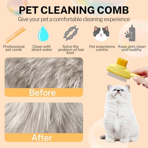 2 PCS Flea Comb for Cats Dogs Brush for Shedding Pet Hair Removal Comb with Long & Short Stainless Steel Teeth for Deshedding - Image 3