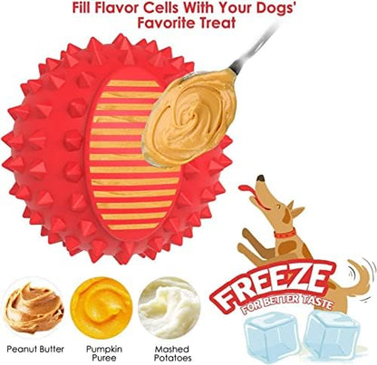 petizer 3" Squeaky Dog Balls for Aggressive Chewers, Durable Interactive Spiky Ball for Teething, Indestructible Rubber Dog Chew Toys, Tough Pet Toys for Small, Medium & Large Breeds, Red - Image 4