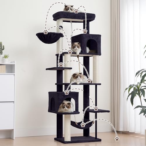 Gitelsnour Cat Tree, Cat Tower with Sturdy Steel Tube, Large Perch GCT024G - Image 6