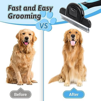 MIU COLOR Long Hair Pet Grooming Brush for Medium & Large Dogs & Cats,Blue - Image 4