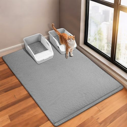 GRELY Cat Litter Mat,XL47''X 28'' Extra Large Litter Trapping Mat Kitty Rug by JCHGrely