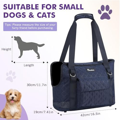 Pawaboo Dog Purse Carrier for Small Dogs with Pocket,Up to 11Lbs - Image 2