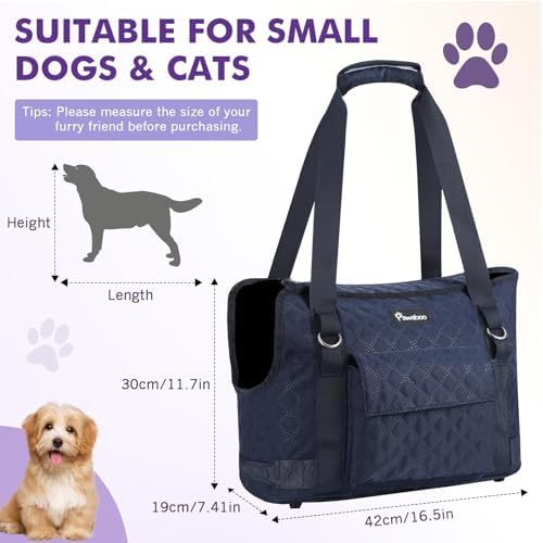Pawaboo Dog Purse Carrier for Small Dogs with Pocket,Up to 11Lbs - Image 2