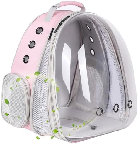 Front Expandable Cat Backpack Carrier, Fit up to 20 lbs, Space Capsule Bubble Window Pet Carrier Backpack for Large Fat Cat and Small Puppy by halinfer